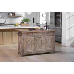 OSP Home Furnishings Cocina Kitchen Island Brown with Wood Top and .