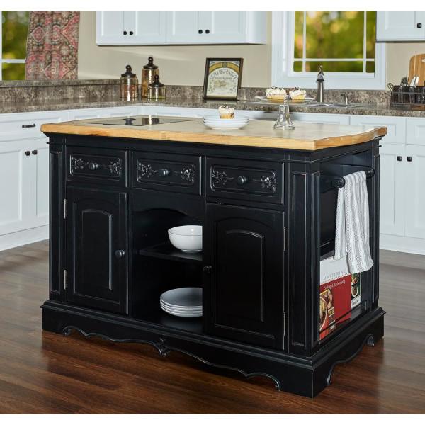 Powell Company Natural Pennfield Black Kitchen Island Granite Top .