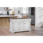 OSP Home Furnishings Cocina Kitchen Island Antique White with Wood .