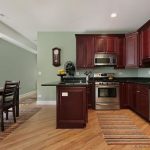 Warm Paint Color Ideas for Kitchen with Oak Cabinets | Dark wood .