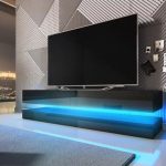 China Modern High Gloss Living Room LED Light TV Stands (HF .