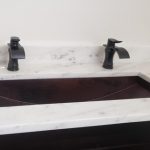 36" Rectangular Copper Trough Bathroom Sink in Aged Copper .