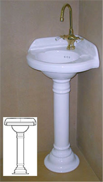 Corner Sink with Pedestal - SinksGallery | Corner pedestal sink .