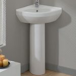 simple for tiny bathroom | Corner sink bathroom, Corner pedestal .