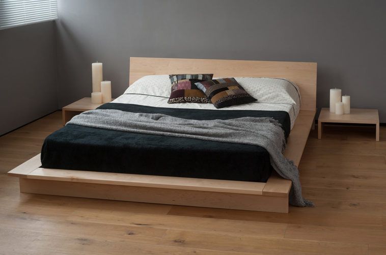 Low Wood Japanese Style Platform Bed Frame With Minimalist Design .