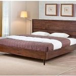 Platform King Size Mid-Century Style Bed Brown Modern Contemporary .