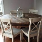 Rustic Round Dining Table Bench Room Set – Saltandblu