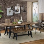 Urban Rustic Rectangular Trestle Extendable Dining Room Set from .