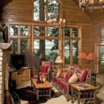 Hickory Gathering Room Example- Rustic Log Furniture-Cabin Decor .