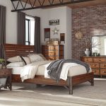 NEW Industrial Style Rustic Brown Finish Bedroom Furniture - 5pcs .