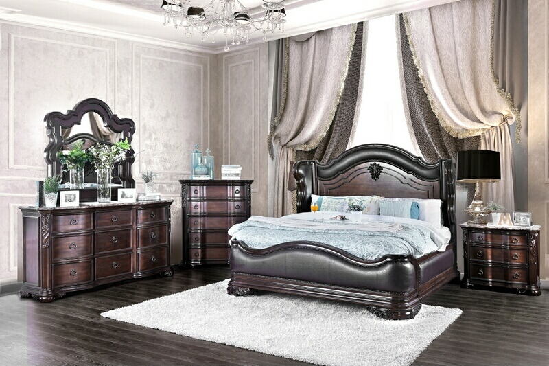 CM7859-5pc 5 pc Arcturus collection brown cherry finish wood .