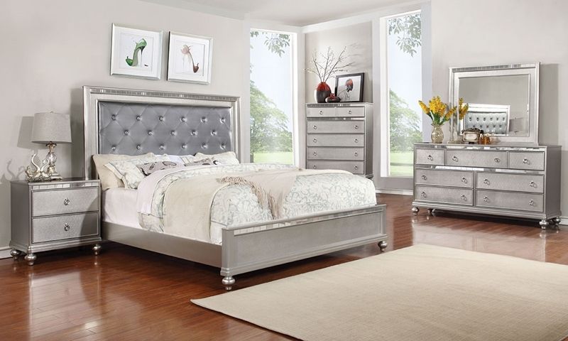 Marilyn Glam Upholstered Queen Bedroom | Contemporary bedroom sets .