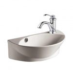 Juniper 17 1/8" Wall Mounted Bathroom Sink in White with Overflow .