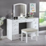 Louise Transitional White 2 Piece Complete Vanity Set | Bedroom .