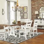 Valebeck White and Brown Rectangular Dining Room Set from Ashley .