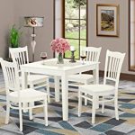 Amazon.com - 5 PC Kitchen Table and 4 Wood Dining Chairs in Linen .
