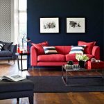 Only Furniture: Red Color Schemes For Living Rooms With Black Or .