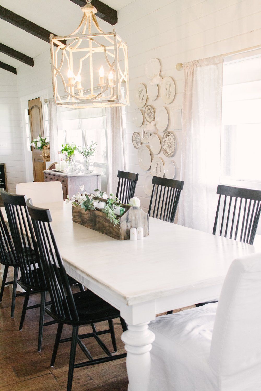 Affordable Chic White Dining Room Table