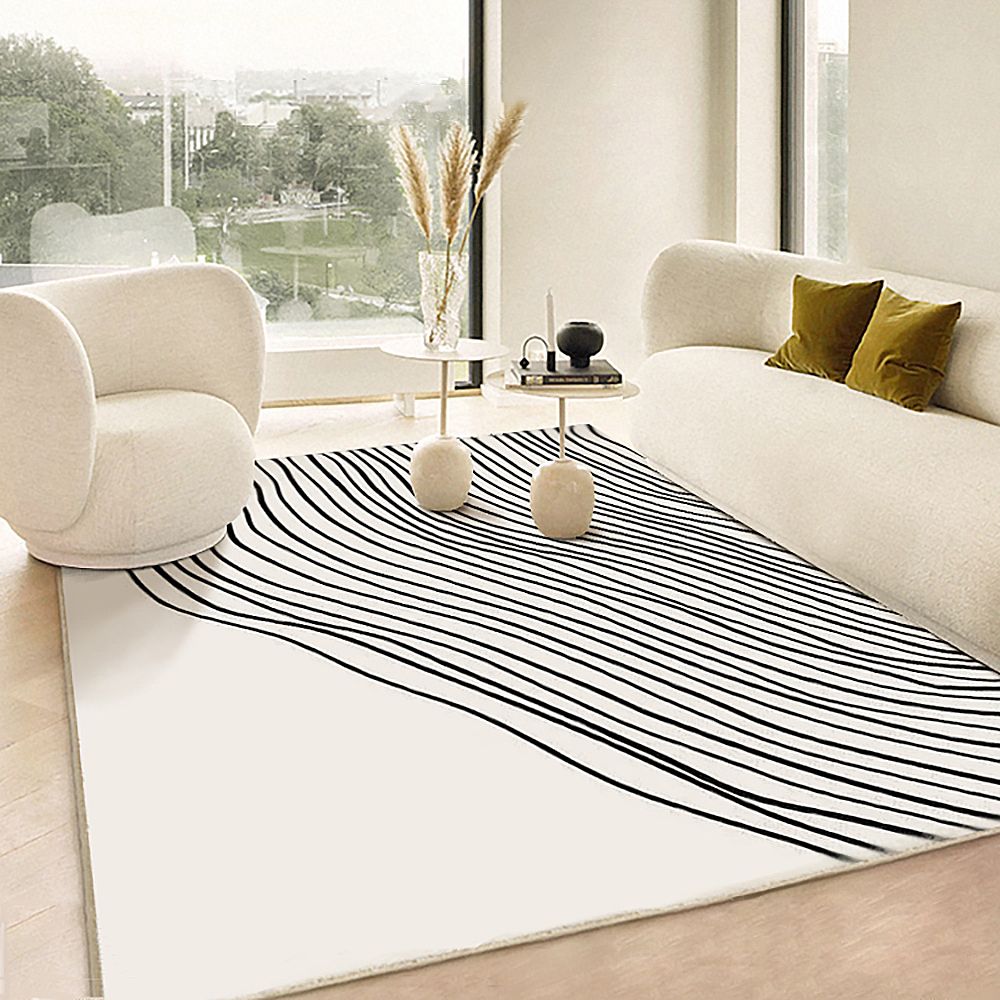 Facts about a black and white rug