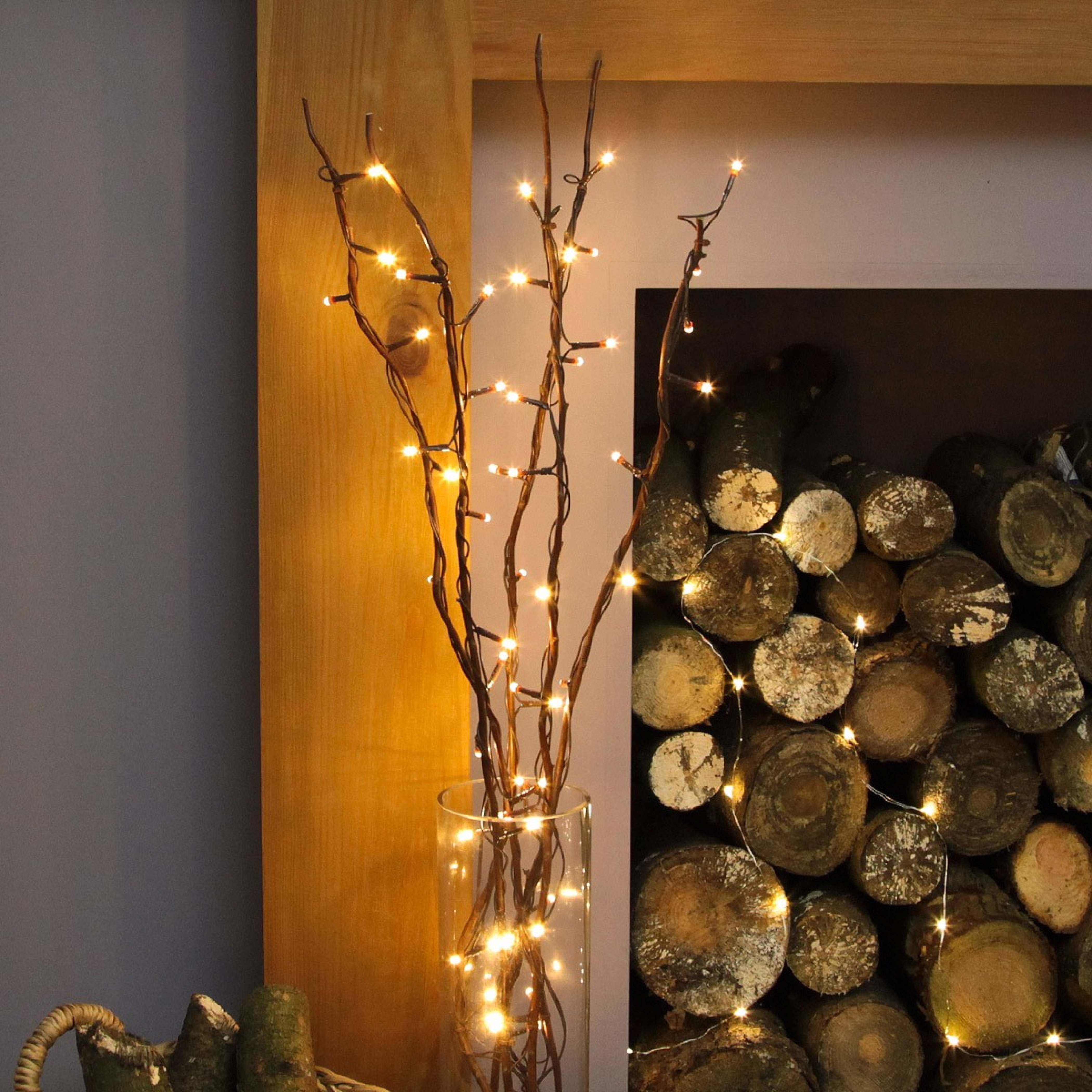 ... 5 decorative brown willow twig lights, 50 warm white leds ... MGKYOFN