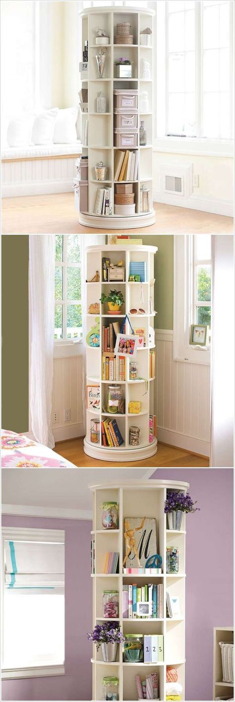 ... revolving bookcase. 10 smart solutions teen bedrooms for small space AVCUGTY