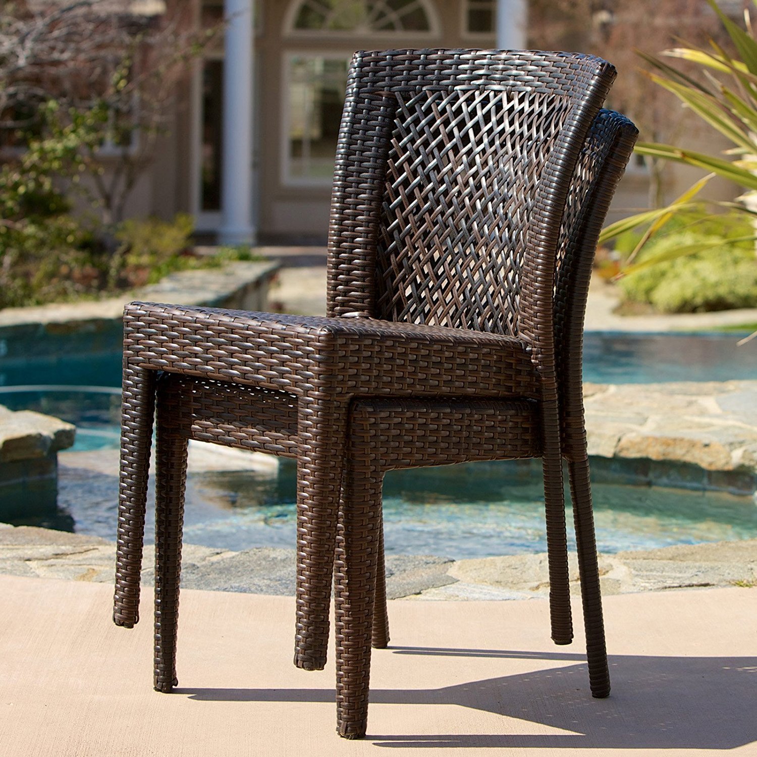 amazon.com : best selling dawn outdoor wicker chairs, set of 2 : patio UOJMCZE