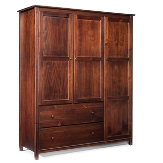 armoire furniture grain wood furniture shaker 3-door solid wood armoire cherry finish MNGSKXX
