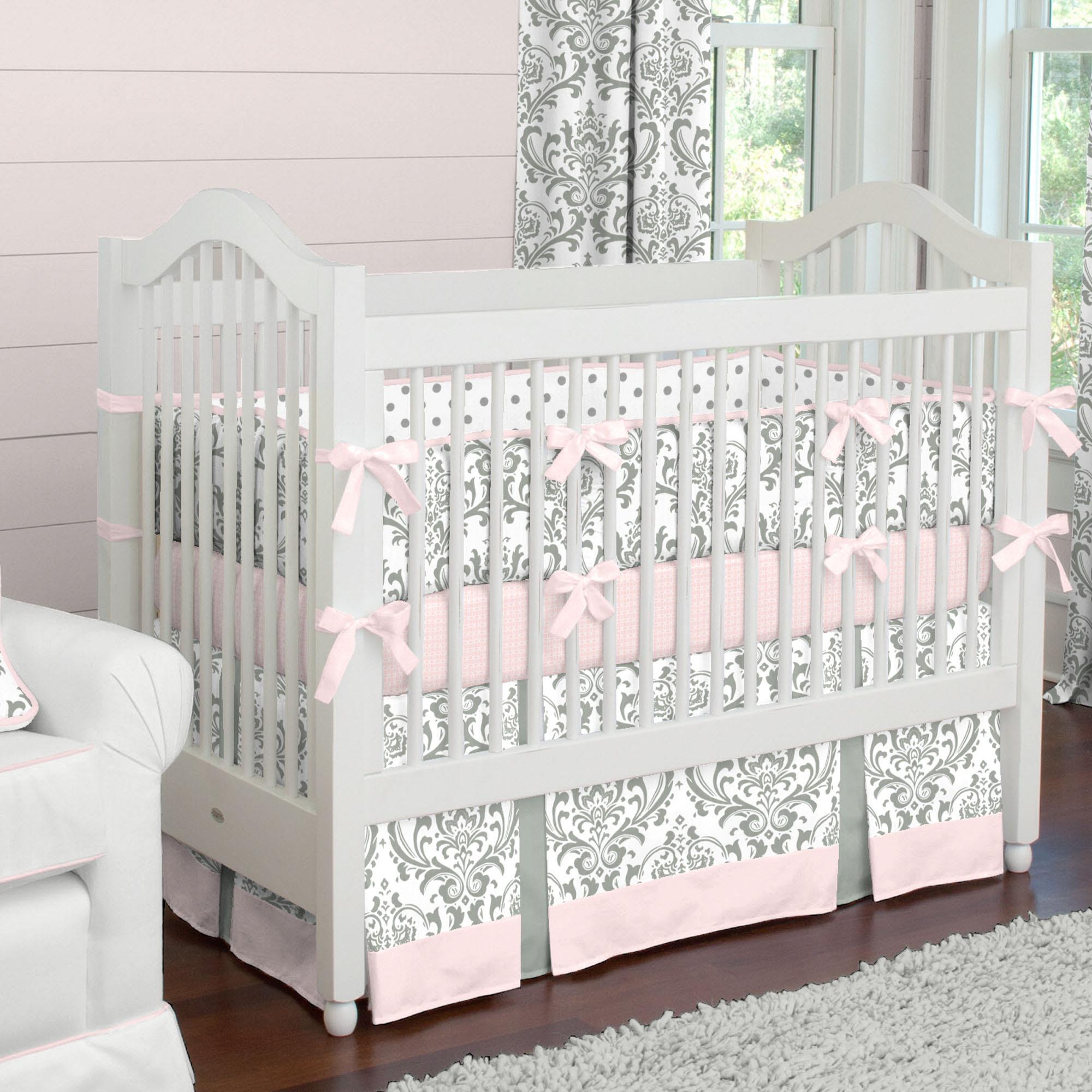 baby bedding pink and gray traditions baby crib bedding UHMKUBJ