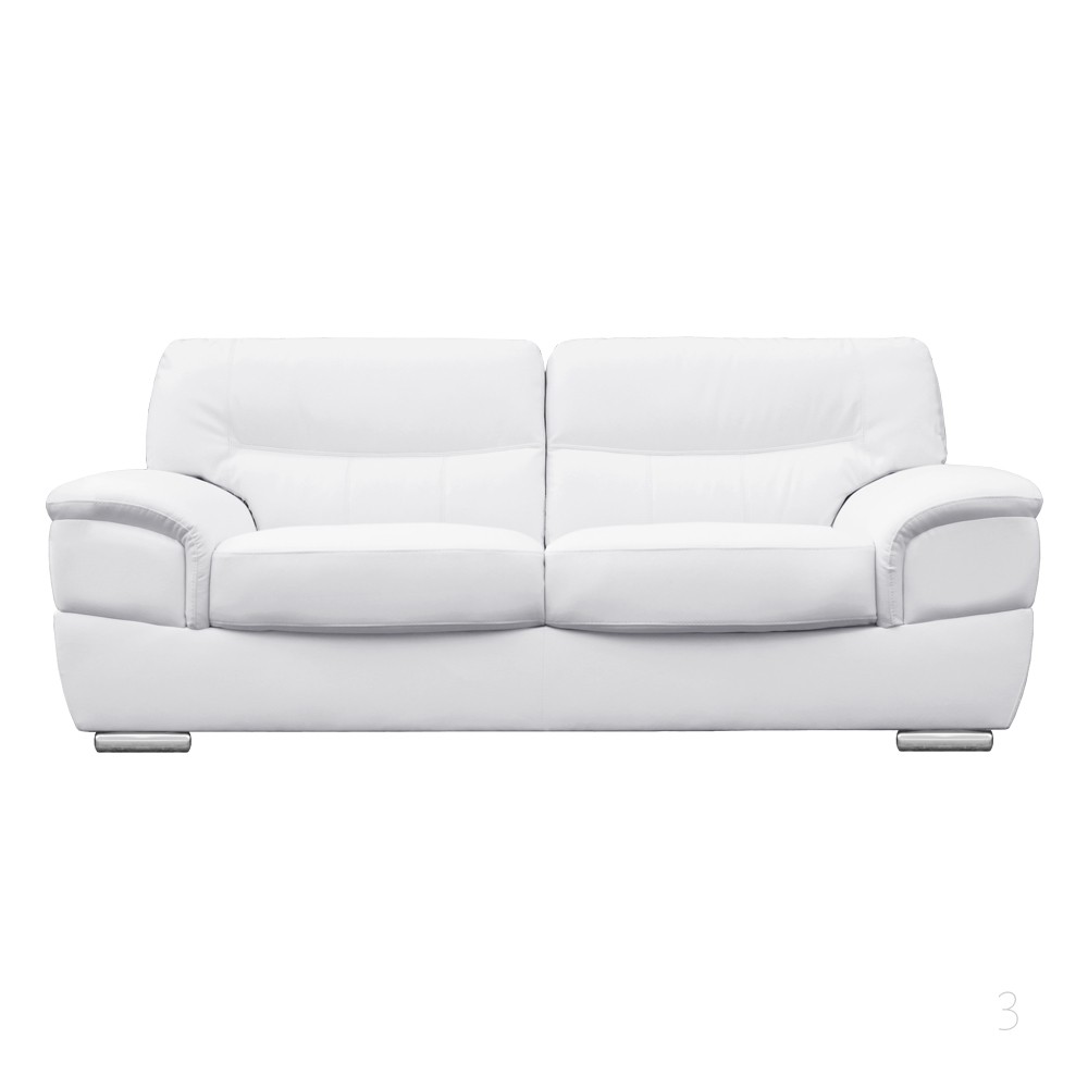 barletta white leather sofa 3 seater KPVUMFD