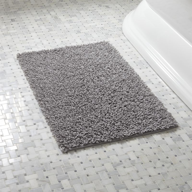 bathroom mats loop light grey bath rug | crate and barrel WVDVKLD