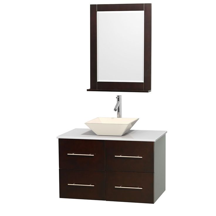 bathroom vanity tops wyndham collection centra 36-inch single bathroom vanity in espresso, w/  mirror KCZFXQD
