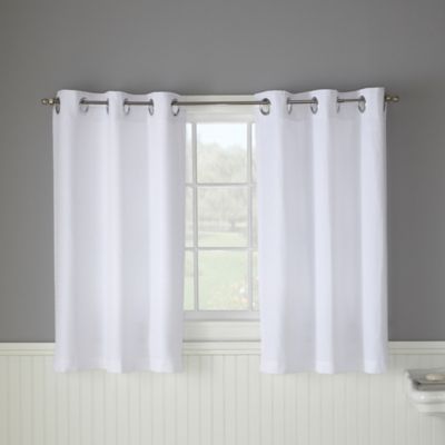 bathroom window curtains hookless® waffle 45-inch window curtain in white TQXQCZJ