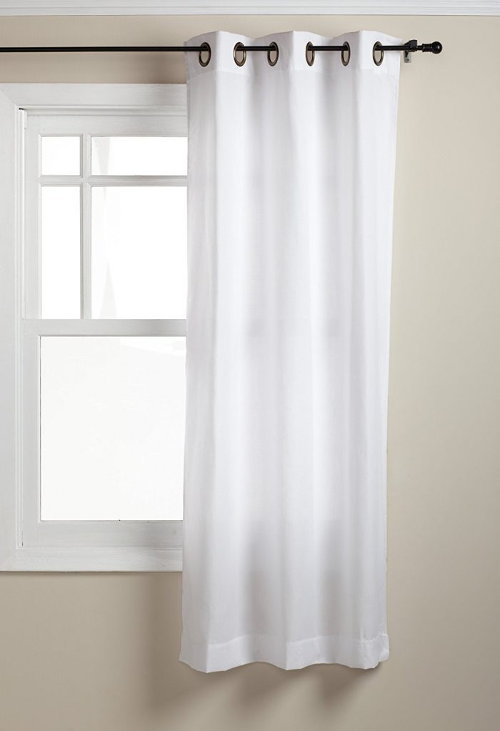 bathroom window curtains stylemaster malibu 40 by 63-inch sail cloth grommet panel OZOGDCD