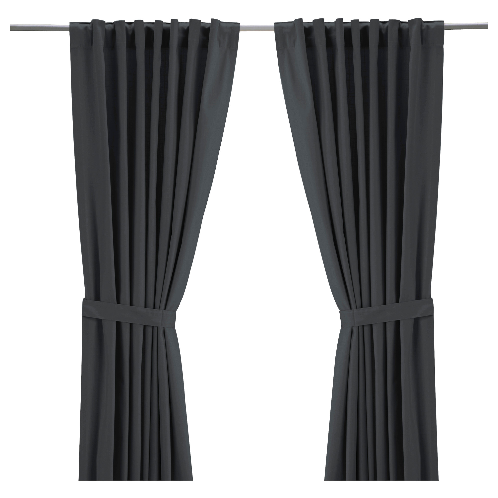 bedroom curtains ritva curtains with tie-backs, 1 pair, gray length: 65  BUJUQQW
