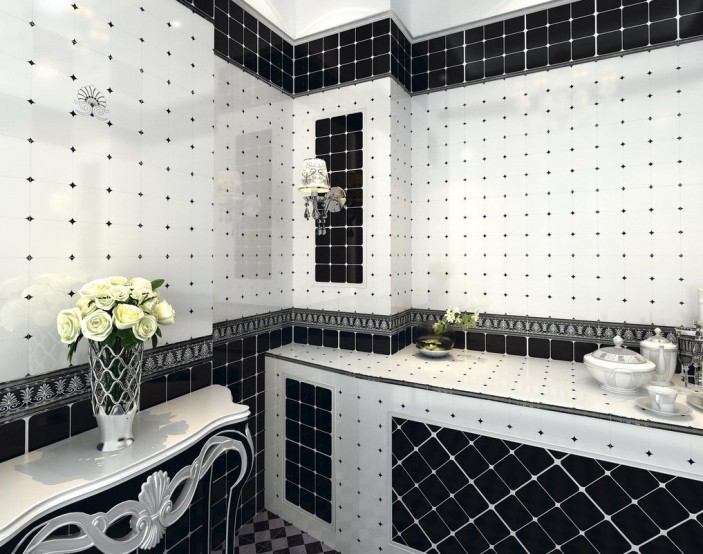black and white tiles for bathroom renovation BTLYHRL