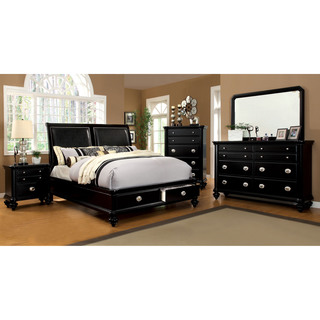 black bedroom sets furniture of america modern 4-piece platform bedroom set RXQUDPF