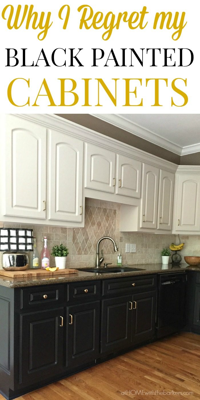 black kitchen cabinets find out why i regret painting all my lower kitchen cabinets black. click PMEXVJS