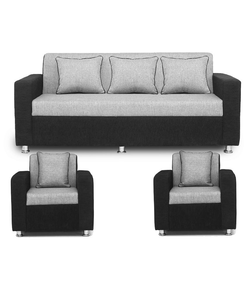 bls tulip black grey 3+1+1 sofa set ... CVVPYUR