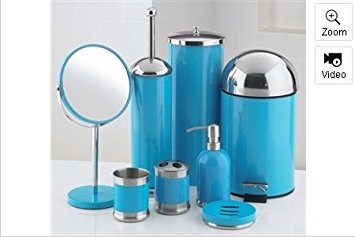blue bathroom accessories 8-piece bathroom accessories set (blue) ACEXJRA