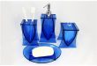 blue bathroom accessories liang thing, ocean blue glass 4-piece bath set / bath / bathroom accessories IXDBFXG