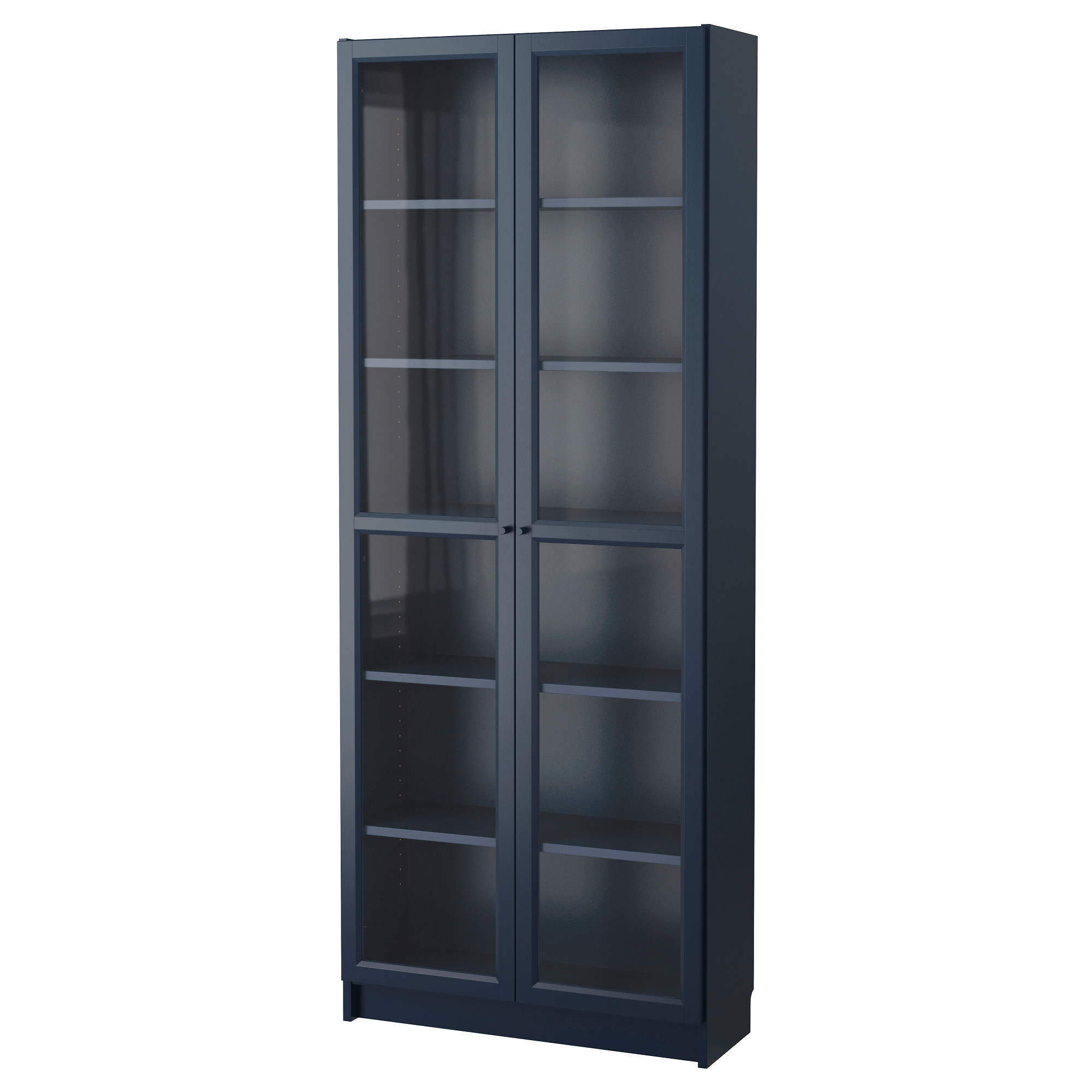 bookcases billy bookcase with glass doors - dark blue - ikea OKGXAWF