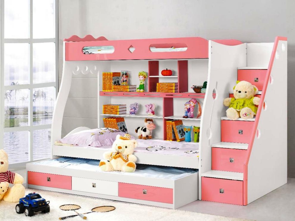 childrens bunk beds with stairs and desk WHMILMS