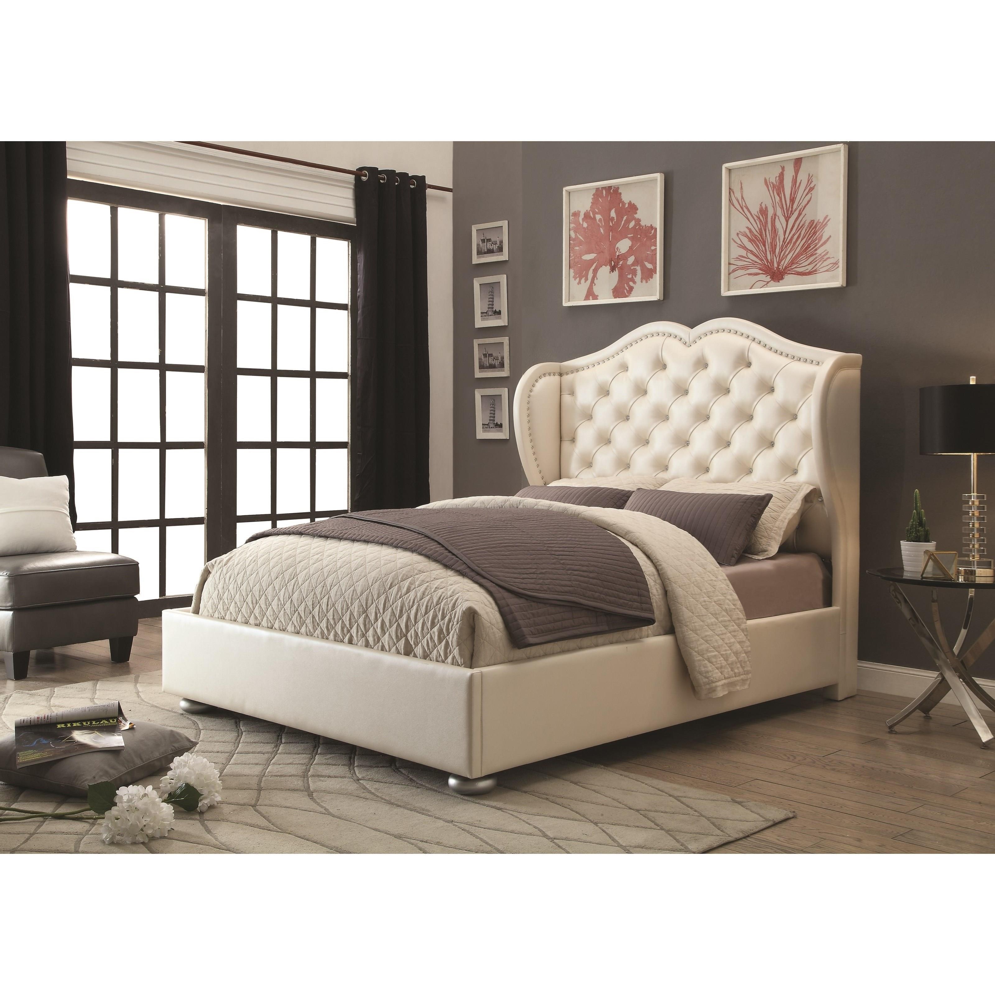 coaster upholstered beds queen bed - item number: 302011q UGDWETG