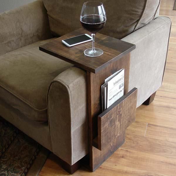 couch table the handmade sofa end table with side storage slot. make the shelf longer JGXMCWJ