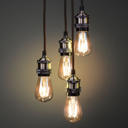 create stunning vintage lighting effects with this antique brass quad  pendant with EITJOED