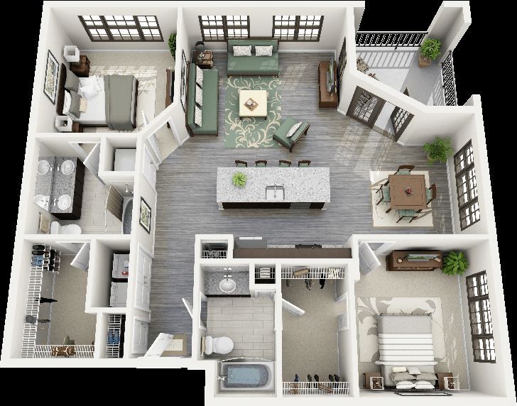 design house 兩主臥 thoughtskoto: 50 3d floor plans, lay-out designs for 2 AMVLXKW