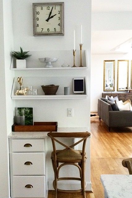 desks for small spaces the chic technique: we love this home office nook! a set of drawers, RGQFDFY