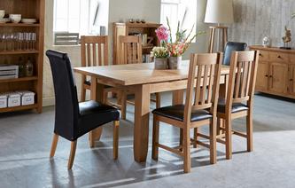 dining table and chairs parker extending dining table u0026 set of 4 slat back chairs parker oak GAGLZSY