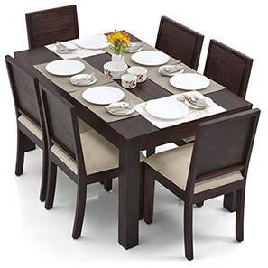 dinning table arabia - oribi 6 seater dining table set (mahogany finish, wheat brown) IELGLXE