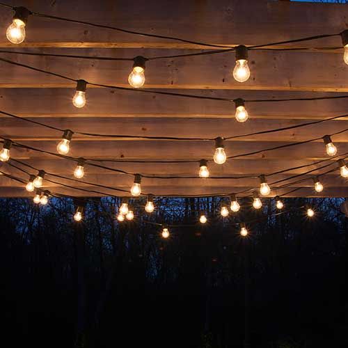drape patio lights from pergolas #summer #diy GRQCVPK